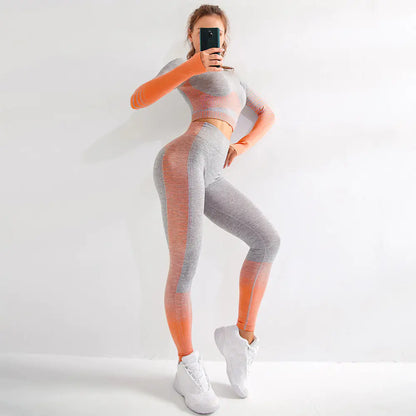 Yoga Set - Long Sleeve Seamless Breathable Activewear