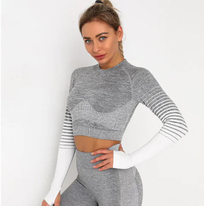 Yoga Set - Long Sleeve Seamless Breathable Activewear